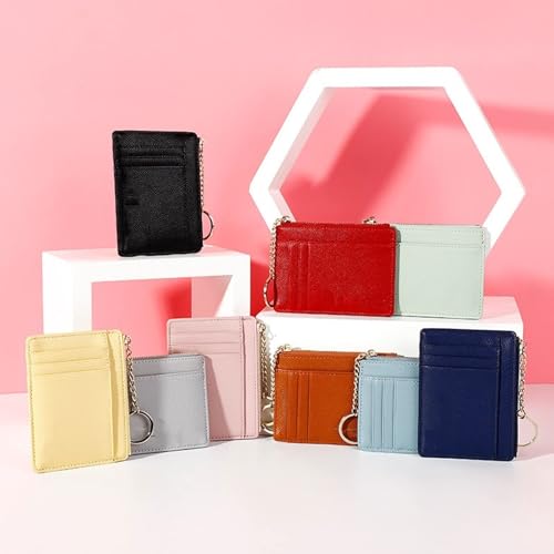 Women's Wallet Zipper PU Leather Coin Purse Small Wallet (Gray) - Compact Travel Wallet with Multiple Compartments for Cards, Coins, and Cash(Red)4