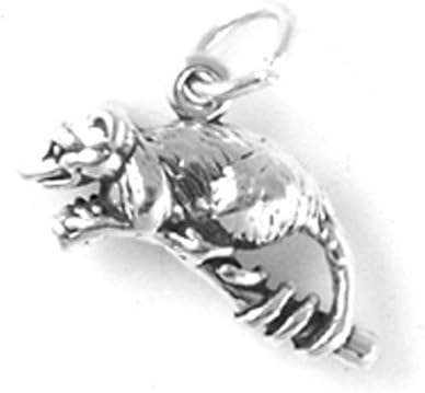 Miniatura 2 de Charm de zarigüeya de plata de ley Artículo #2785, Plata esterlina