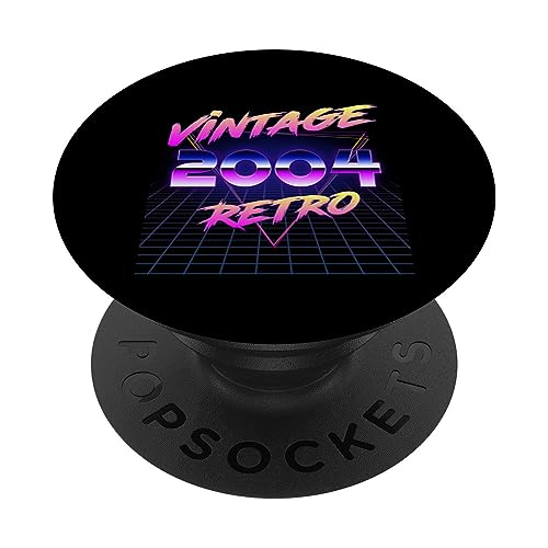 Regalo de cumpleaños número 19 años para hombres y mujeres retro vintage 2004 PopSockets PopGrip Intercambiable