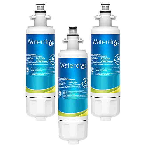 Waterdrop 469690 ADQ36006101 Refrigerator Water Filter, Replacement for LG LT700P, ADQ36006102, Kenmore 9690, LFXS30766S, LFXS24623S, FML-3, RFC1200A, RWF1200A, WSL-3, Pack of 3, Package may vary