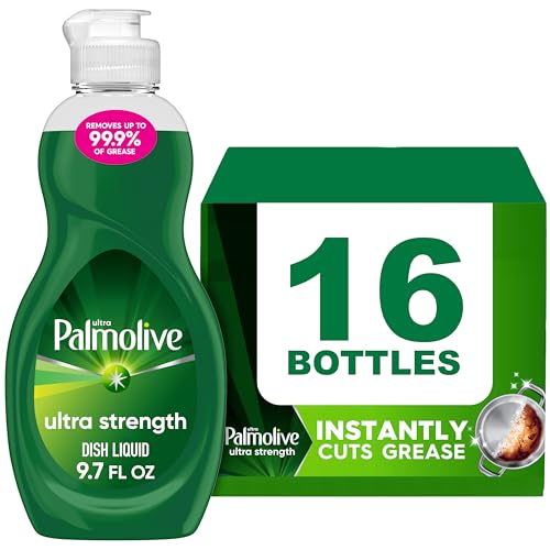 Image of Palmolive Ultra Strength Liquid Dish Soap, Cuts Grease and Grime, No Soaking Needed, Powerful on Plastics, Dishwashing Liquid, 9.7 fl oz Bottle