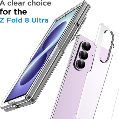 Image of TechTrendz for Samsung Galaxy Z Fold 8 Ultra Case Slim Fit Anti Yellowing Lightweight Crystal Clear Hard PC Bumper Protective Shockproof Back Cover for Samsung Galaxy Z Fold 8 Ultra -Transparent