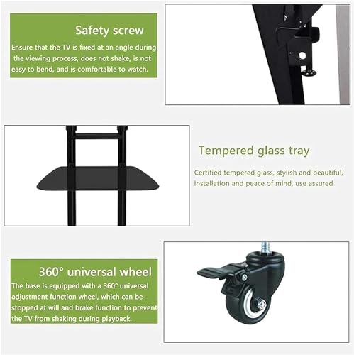 Soporte de TV móvil con altura ajustable y ruedas miniatura 3