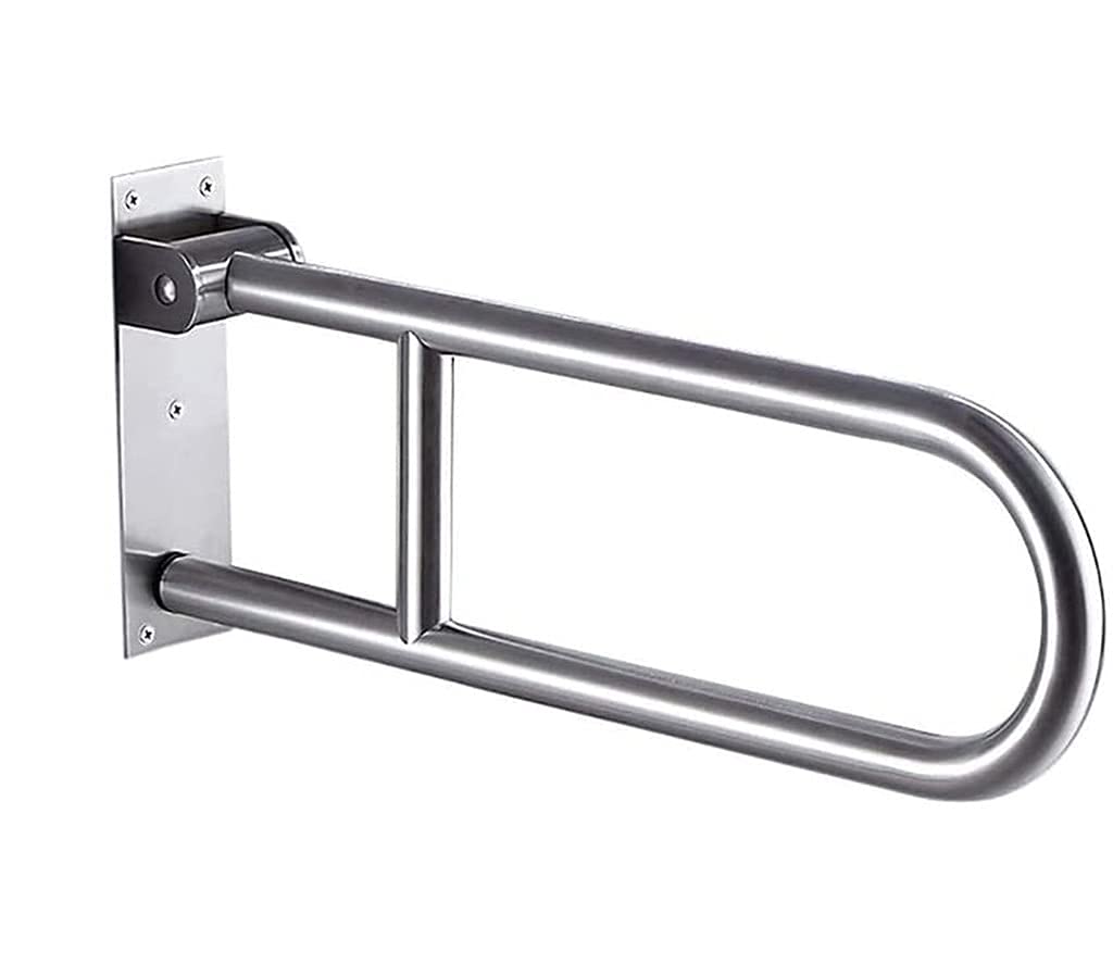 Barre de maintien pliante en acier inoxydable brossé pour WC et douche