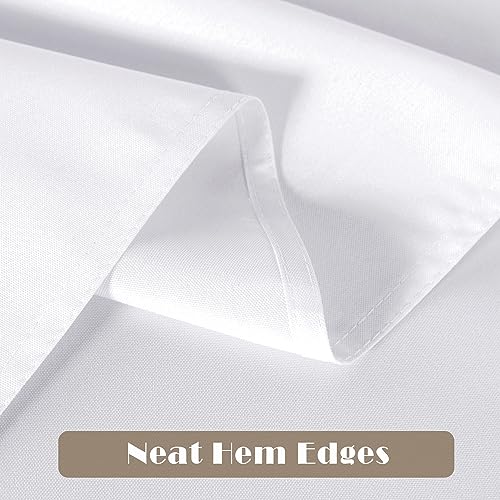 Image of sancua 8 Pack White Tablecloth 60 x 84 Inch, Rectangle Table Cloth for 4ft Tables - Stain and Wrinkle Resistant Washable Polyester Table Cover for Dining Wedding Banquet Party Buffet Restaurant