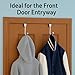Set of 2 Over The Door Hooks – Polished Chrome Finish, Space-Saving Metal Hangers for Coats, Robes, Jackets, Hats, Towels, and More by Dependable Industries Inc.