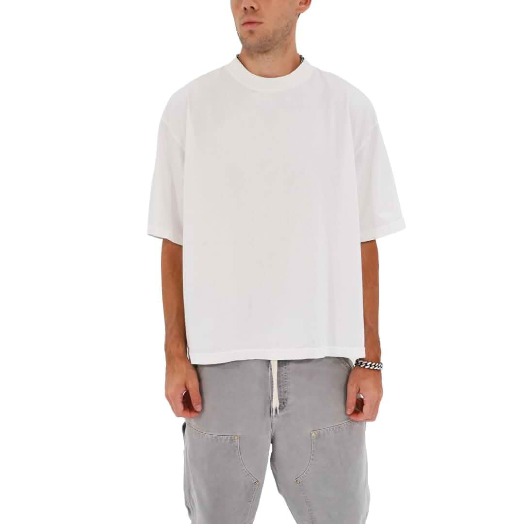 SANCTIONED BLANKS Men's Casual Oversized Heavyweight Drop Shoulder Garment Dye T-Shirt Tee Short Sleeve