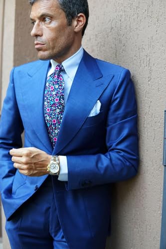 Image of OTAA Floral Necktie Casual Ties for Men - Perfect Neck Tie for Groomsmen Wedding Ties or Formal Occasions