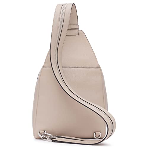 Image of Calvin Klein Women's Myra Backpack for Women - Vegan Leather Convertible Sling Backpack, 2 Pockets, Mushroom, One Size