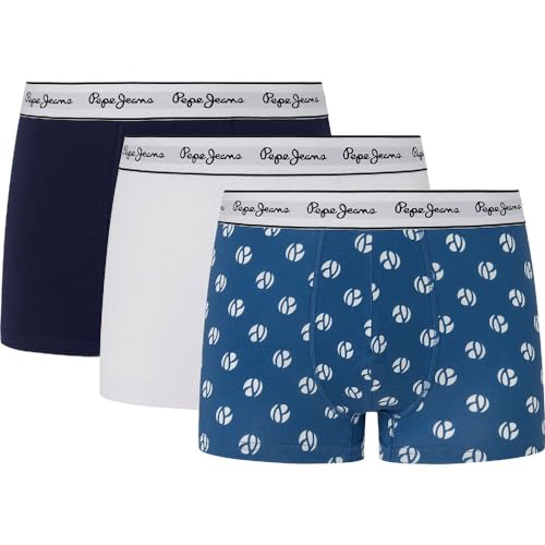 Pepe Jeans Herren P Dot Tk 3P Trunks, Blue (Dark Blue), S