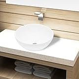 【Forma Redonda】Lavabo sobre encimera de forma redonda, forma única, mano de obra exquisita y larga vida útil. Prácticos electrodomésticos de baño, adecuados para combinar con el estilo de decoración de su baño.