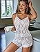Avidlove Sexy Pajama Set for Women Floral Lace Lingerie Set Sheer Sleepwear See Through Cami Shorts 2 Piece (White,M)
