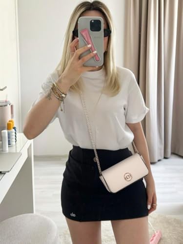 GLITZALL Small Crossbody Bag and Clutch Purses for Women Cute Summer Handbags with Chain Shoulder Strap Vegan Leather2