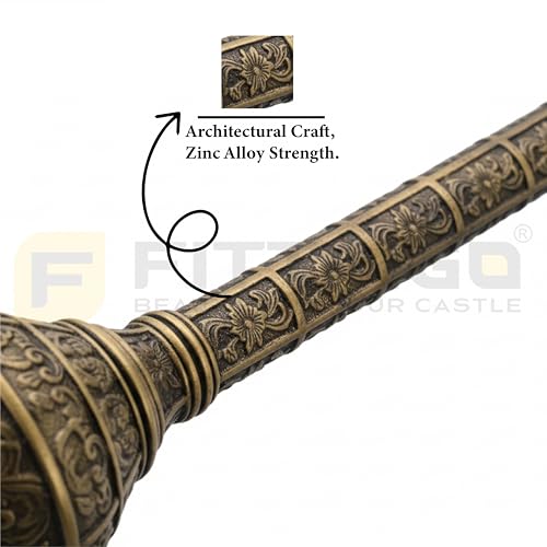 Image of Royal Gada Door Handle for Main Door /29 Inch Traditional Main Door Handle /Pull Push Handle for Home /Office /Hotels Doors - (Hole to Hole 600mm, Pack of 1) - Antique Matt- 3 Years Warranty