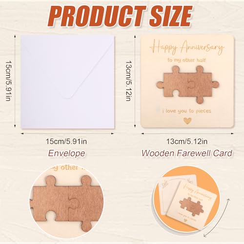 Happy Anniversary Houten Kaart, Verjaardag Decoraties voor Haar Hem Gegraveerd Houten Plaque Romantische Gepersonaliseerde Gift voor Man, Vrouw - Afbeelding 3
