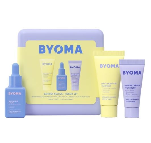 BYOMA ORIGINAL | BARRIER RESCUE + REPAIR SET | Estuche tratamiento hidratante | Milky Moisture Cleanser 30ml + Hydrating Serum 15ml + Barrier Repair Treatment 15ml | VEGANO | by BELLA