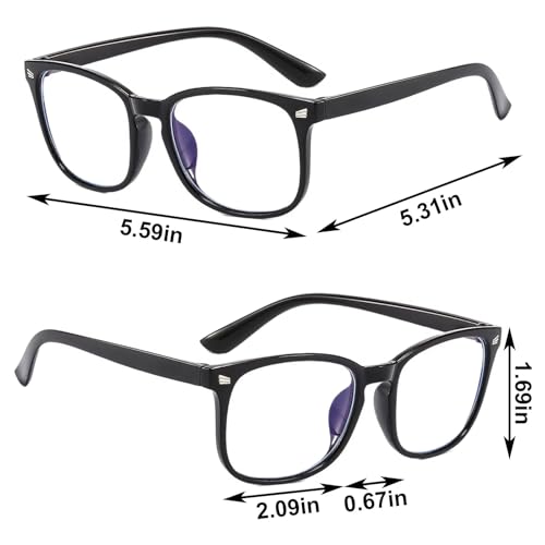 Image of Clear Blue Light Glasses for Women and Men, Fashionable Square Frame Glasses with Anti Glare Protection