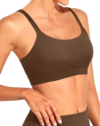 Image of Tempt Me Women Sports Bra Swim Crop Tops Only | Scoop neck, Bathing suits top, Removable cups, Adjustable straps