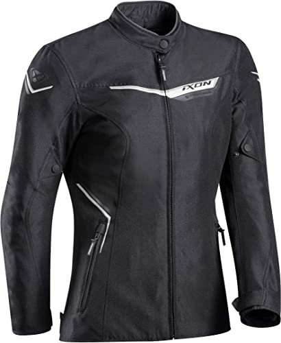 Veste textile de moto de dames Ixon Slash en noir et argent taille L