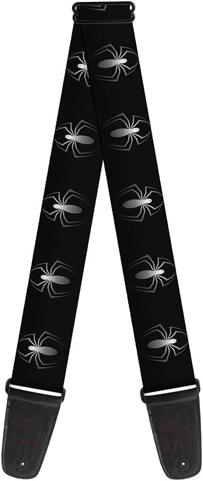Guitar Strap - New Spider Logo Repeat Black/White - 2" Wide - 29-54" Length