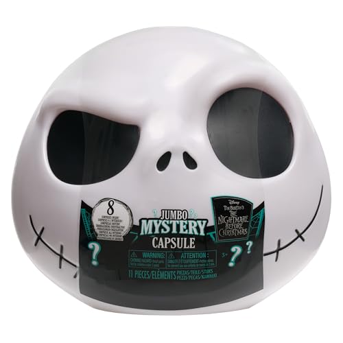 Just Play Disney Tim Burton's The Nightmare Before Christmas Jumbo Mystery Capsule, 8 Surprises Inside, Collectible Figures, Blind Box, Toy for Fans, Boys, Girls, Kids Ages 3 and Up