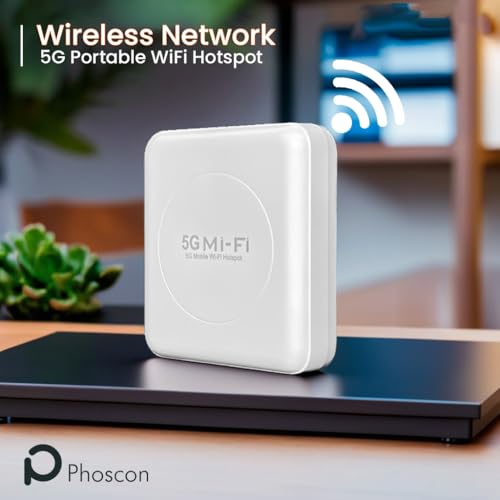 Image of 5G Portable WiFi Hotspot Router, 2Gbps High-Speed Wireless Dongle with 10000mAh Battery, Dual Band 2.4GHz /5.8GHz, Supports 10 Devices, Unlocked for 5G /4G LTE /3G All SIM Cards, Travel Mobile WiFi