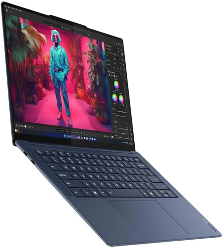 Lenovo Yoga 7 14Q8X9 Copilot+ 14.5 Ordinateur Portable IA, Qualcomm Snapdragon Elite X1E78100, 32GB RAM, 1TB SSD, 2.9K 2944 x 1840 Ecran Tactile, Windows 11 Home, Clavier AZERTY Francais, Bleu