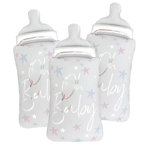 Jumbo Baby Bottle Balloons for Oh Baby Baby Shower Decorations Gender Neutral Baby Bottle Shaped Balloons 3 Pcs