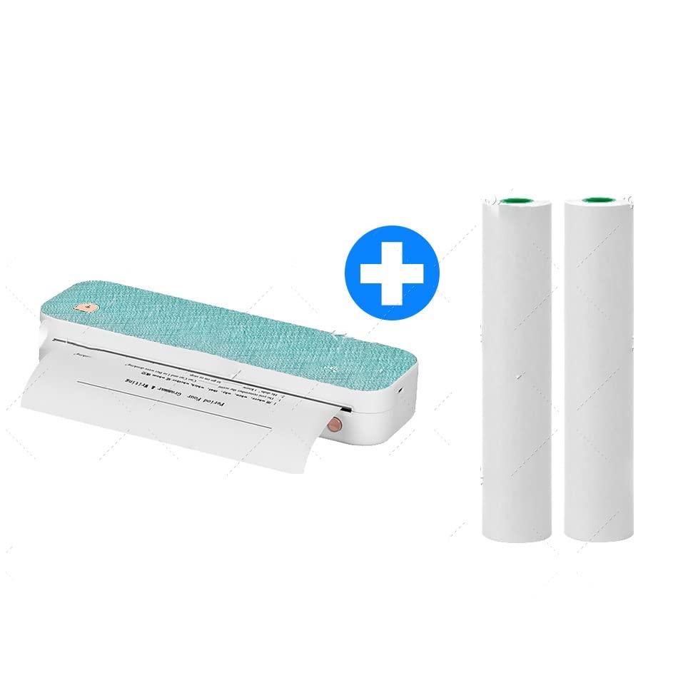 Image of Printer Machine Wireless Portable Thermal Paper for Travel Business Office Work Homework(B add 2Rolls 10Year)