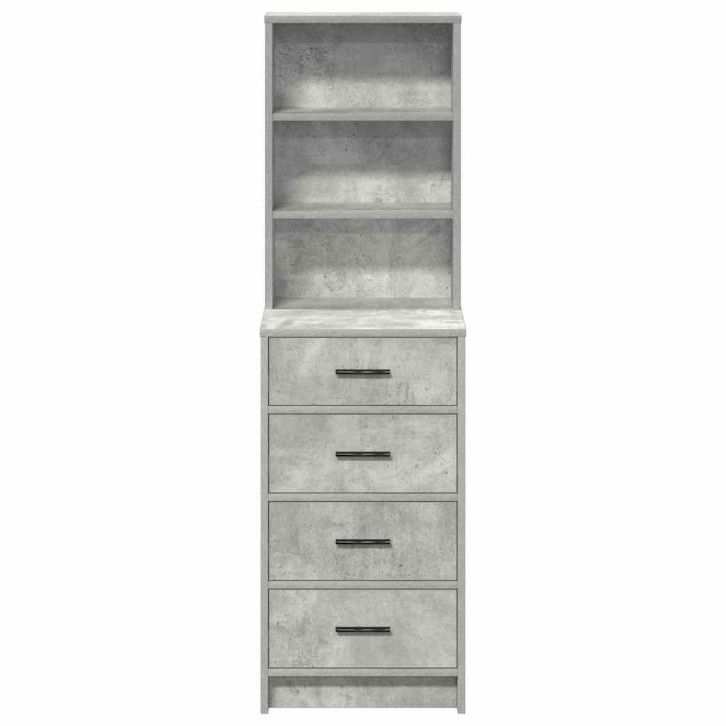 Mobiletto alto grigio cemento, 40 x 41 x 135 cm, comò con 4