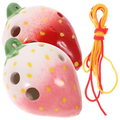 UPKOCH 2セットオカリナ 子供用 初心者向け 練習用 風?器 簡単 ブラックベリー型 楽器 耐久性のある設計 室内音楽演奏 学習用管楽器