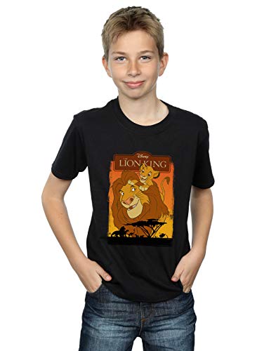 Image of Disney Boys The Lion King Simba and Mufasa T-Shirt Black 9-11 Years