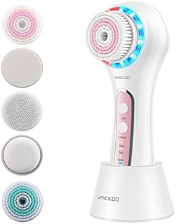 UMICKOO Facial Cleansing Brush,Rechargeable IPX7 Waterproof with 5 Brush Heads,Face Brush Use for Exfoliating, Massaging and Deep Cleansing (Multi)