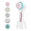 UMICKOO-Facial-Cleansing-BrushRechargeable-IPX7-Waterproof-with-5-Brush-HeadsFace-Brush-Use-for-Exfoliating-Massaging-and-Deep-Cleansing-Multi UMICKOO Face Scrubber Exfoliator,Facial Cleansing Brush Rechargeable IPX7 Waterproof with 5 Brush Heads,Electric Face Spin Brush for Exfoliating, Massaging and Deep Cleansing