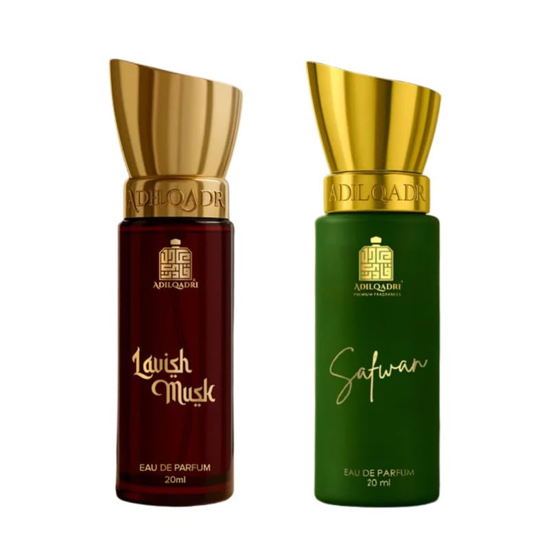 Image of Adilqadri Lavish Musk & Safwan Eau De Parfum Combo for Men & Women, 20ml Each | Musky Powdery Fresh Floral Citrus Fragrance | Long-Lasting Perfume for All Occasions
