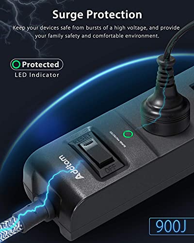 Addtam AD9110 2 Pack Power Strip Surge Protector thumb #4