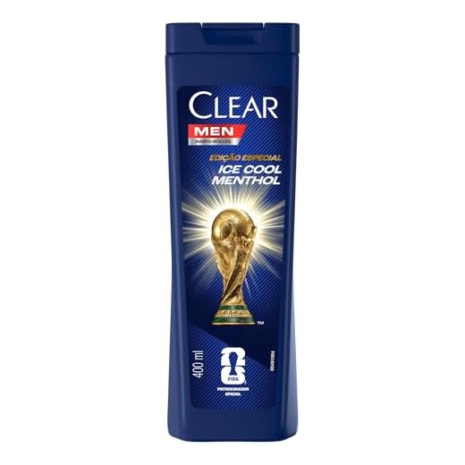 Shampoo Anticaspa Clear Men Ice Cool Menthol 400ml, Clear, 400 Ml