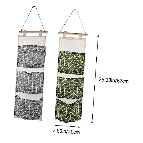 Cabilock 2pcs Linen Storage Hanging Bag Garment Organizer Zipper Door Hanger for Home Decor3
