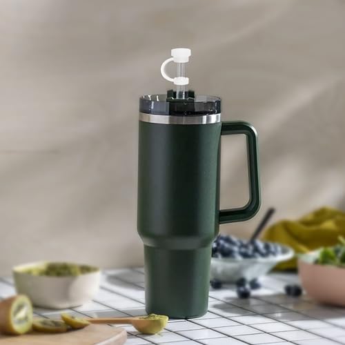 Image of Replacement Straw Compatible with Stanley 40 oz 30 oz Tumbler, Accessories of 6 Straw Replacement with Cleaning Brush, 4 Color Leak Sproof Plug, 2 Silicone Cover Cap for Stanley