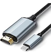 lulaven Lightning to HDMI Adapter, HDMI Cable for iPhone to TV Compatible with iPhone14, 13, 12, ...