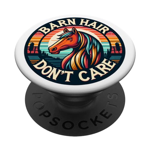 Barn Hair, Don't Care – Pferdeliebhaber Retro Sonnenuntergang PopSockets mit austauschbarem PopGrip Barn Hair, Don't Care – Pferdeliebhaber Retro Sonnenuntergang PopSockets mit austauschbarem PopGrip