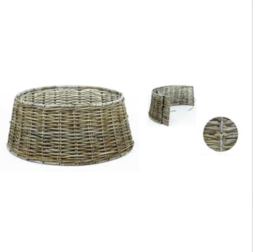 Longacres Woven Wicker Round Two Part Detachable Christmas Tree Skirt - Grey