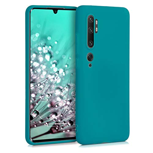kwmobile Carcasa Compatible con Xiaomi Mi Note 10 / Note 10 Pro Funda - con Bordes elevados - Apto Carga inalámbrica - petróleo Mate Mate