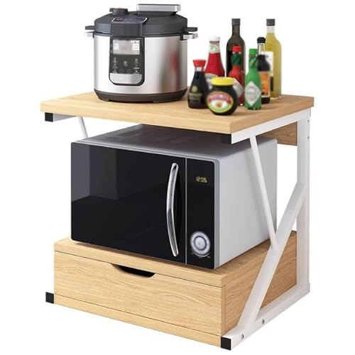 SUZEPER 2-Tier Wood Microwave Rack