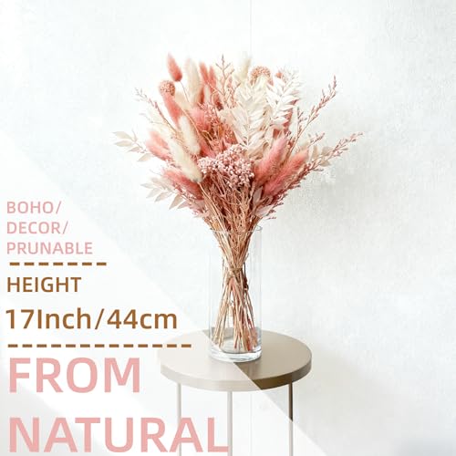 Ramo artesanal Pink Bunny Tails 43 cm flores secas miniatura 2