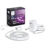 Philips Hue Bluetooth Smart Lightstrip Plus 5ft Base Kit - White and Color Ambiance Family Christmas Holiday- Voice Compatible with Amazon Alexa, Apple Homekit and Google Home - BROAGE Power Plug Cord