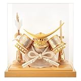 五月人形 コンパクト 兜ケース飾り 兜飾り 4面アクリルケース 弓太刀付 C.金伊達 種類 5月人形 兜 おしゃれ 初節句 h075-aaa-y5-1