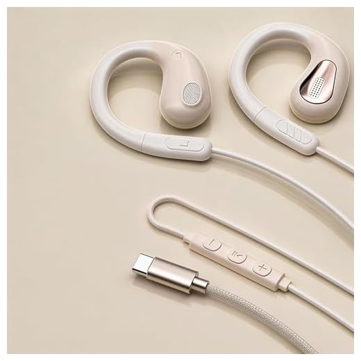 【 6D Surround Sound - USB-C】 2026 new Model Hanging Ear Lightweight and Comfortable Wired Headphones,HiFi Ultra Clear Sound Quality, Built-in Noise Reduction for Calls,Suitable for Sports and Fitness