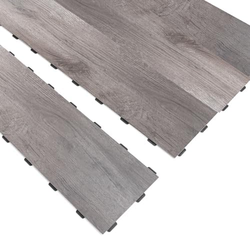 Art3d 18-Pack Interlocking Vinyl Floor Tiles (27 Sq.Ft), Oslo Frost Maple