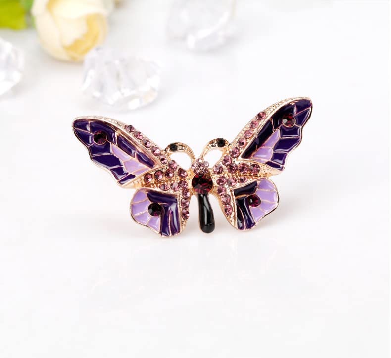 Image of Variety Styles Butterfly Brooch - Multi-Color Rhinestone Crystal Brooch Pin Cute Butterfly Shape Corsages Brooches Decoration Gift for Women